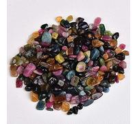 Grava de cristal natural Espécimen de cristal colorido Uso Decoración para el hogar Jardín Colorfull acuario piedra mineral de roca de piedra, turmalina, 100g
