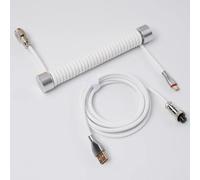 GravaStar - Cable USB Aviador Enrollado, Adecuado para Teclado Mecánico - Blanco