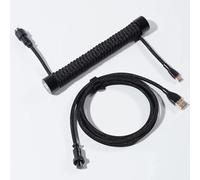 GravaStar Cable USB de aviador enrollado, adecuado para teclado mecánico - Negro