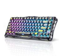 GravaStar Mercury K1 Lite Teclado mecánico Gaming 75 % con Bluetooth 5.0/2.4G/USB-C, Teclado inalámbrico RGB de Tres Modos, con interruptores Intercambiables, PC/Mac/Xbox (Negro Transparente)
