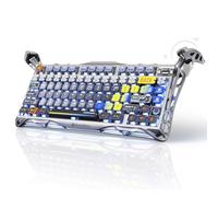 GravaStar Mercury K1 Pro Teclado mecánico Gaming 75 % Compacto, Teclado inalámbrico Bluetooth con retroiluminación RGB, Hot-Swap, interruptores lineales (Plata Interestelar)