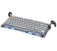 GravaStar Mercury K1 Pro Teclado mecánico Gaming 75 % Compacto, Teclado inalámbrico Bluetooth con retroiluminación RGB, Hot-Swap, interruptores lineales (Gris Plateado)