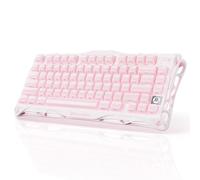 GravaStar Mercury K1 Teclado Mecánico Gaming 75% Inalámbrico, Diseño de Exoesqueleto de Aluminio, Hot-Swap, Interruptores Lineales, Retroiluminación RGB- Rosa