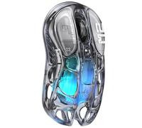 GravaStar Mercury M2 Raton Gaming Inalambrico,26.000 dpi,Negro Transparente | Raton Bluetooth Sensor PAW3395DM, Diseño Perforado de 79 g, 5 Botones Programables, RGB y 3 Modos,Ratón Gamer para PC y Mac