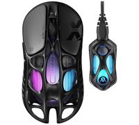 GravaStar Mercury X Pro - Ratón inalámbrico para Juegos, Viene con dongle 8K, Sensor Paw 3950 de 32.000 dpi, tasa de sondeo de 8.000 Hz, Solo 49 g, (Admite 8k, Negro)