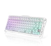GravaStar Teclado Gaming Mercury K1 Lite 75%,Inalámbrico Tri-Mode (2,4GHz/Bluetooth/Cable), Teclado Mecánico Hot-Swap Gasket,Interruptores Lineales Pre-Lubricados, Retroiluminación RGB-Crystal Aurora