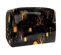 Grave Dead Tree - Bolsa de cosméticos de Halloween para mujer, bolsa de aseo de viaje, bolsa organizadora de maquillaje de PVC con cremallera, multicolor, 18.5x7.5x13cm/7.3x3x5.1in, Neceser