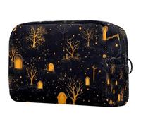 Grave Dead Tree - Bolsa de cosméticos de Halloween para mujer, bolsa organizadora de maquillaje grande con cremallera, multicolor, 18.5x7.5x13cm/7.3x3x5.1in, Neceser