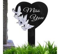 Grave Decorations - Acrylic Heart And Cross Marker, Easy-to-Install Outdoor Cemetery Stake, Yard, Garden, Memorial | Sympathy, Respectful Commemoration, Outdoor Memorial Accessories