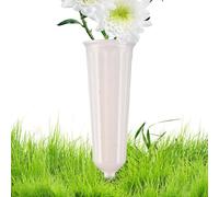 Grave Flower Holder For Cemetery - ABS Artificial Flower Basket - Outdoor Memorial Vase For Silk Dried Flowers - Ancestor Worship Lawn Floral Arrangement