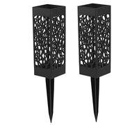 Grave Flower Holders 2 Pcs 11.4 Inch Memorial Vases for Graves with Long Spike Black Plastic Memorial Cemetery Vases with Drainage Holes for Gravestone Garden Yard