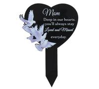 Grave Marker - Placas de metal resistente al agua | Black Graveyard Decorations | Memorial Stake For Humans, Weather-Resistant Cemetery Decor For Mother's Day, Birthday, And Remembrance, Rustproof O