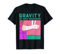 Gravedad Broken Bone Recovery Doctor Cast Lesión Humor Broma Camiseta