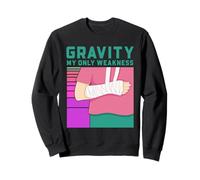 Gravedad Broken Bone Recovery Doctor Cast Lesión Humor Broma Sudadera