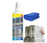 Gravestone Cleaner Spray, Stone Restoration Solution 100ml, Moss and Dirt Remover for Granite Marble Limestone Outdoor Memorial Care, Cemetery Grave Maintenance, Monument Cleaning Use
