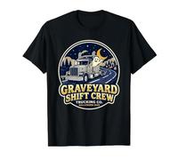 Graveyard Shift Crew Trucking Co Truck Company Halloween Camiseta gráfica económica, Hombre, Negro, XL