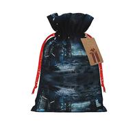 Graveyard Tombstone - Bolsa resistente con cordón, perfecta para regalos, viajes y uso diario con etiquetas de regalo Kraft