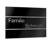 GRAVIERS DESIGN Número de Casa Exterior Personalizable de Acero Inoxidable. 160 x 110 mm en Negro Resistente a la Intemperie. Para Puertas y Portales. [Made in Germany]