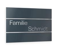 GRAVIERS DESIGN Número de Casa Exterior Personalizable de Acero Inoxidable. 215 x 150 mm en Antracita RAL 7016 Resistente a la Intemperie. Para Puertas y Portales. [Made in Germany]