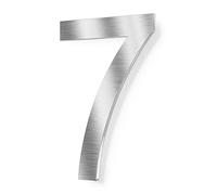 Graviers Design Números de casa - acero macizo estructura fina en acero inoxidable plata - altura 20 cm - óptica flotante número 7