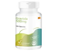 Graviola 500mg - Fruta Graviola en polvo - 180 cápsulas - Aporta energía y vitalidad - Guanábana en cápsulas | Vitamintrend®