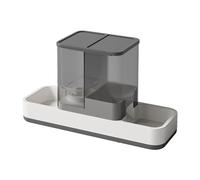 Gravity - Comedero de comida para mascotas, plato 2 en 1 para gatitos, conejos, perros, gatos, color gris