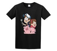 Gravity Falls Let's Go Solve A Mystery Street Tide Harajuku Black and White Photo Sweatshirt Take out T-Shirt Black 3XL