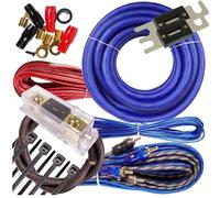 Gravity Kit Completo de cableado de instalación de Amplificador de Calibre 4 de 3000 W, Amplificador Pk2 4 Ga, Azul, para instaladores y Aficionados al Bricolaje
