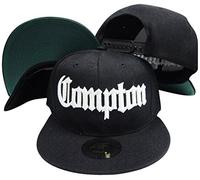 Gravity Threads Compton Old English - Gorra ajustable con visera plana, gafas de sol, color negro, Negro -, talla única