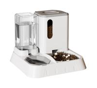 Gravty Pet Feeder Waterer - Clear Detachable Storage Bin Extra Volume Reservoir, 11.81x11.81x10.24 Inches Spill Reducing Auto Refill System Easy Cleaning, Duals Bowl Station | Daily Care Setup