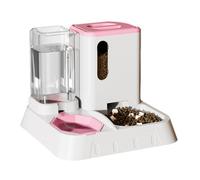 Gravty Pet Feeder Waterer - Clear Detachable Storage Bin Extra Volume Reservoir, 11.81x11.81x10.24 Inches Spill Reducing Auto Refill System Easy Cleaning, Duals Bowl Station | Daily Care Setup