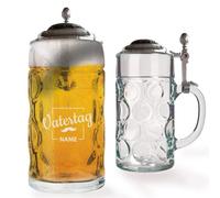 GRAVURMACHER® Jarra de cerveza con grabado y tapa de estaño, cuerda de cerveza, 0,5 l, con tapa de estaño, jarra de cerveza como regalo del día del padre, regalo de cumpleaños para hombre (motivo 02)