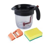 Gravy Fat Separator - 8.66 Inches, Fine Mesh Oil Strainer, Non Slip Grip Design | Soup Fat Separator, Oil Water Separators For Kitchen Cooking, Meal Prep, Healthy Diet, Postpartum Meals