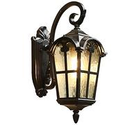 GRAWIT Lámpara de Montaje en Pared Externa Europea, Farol de Cristal Victoriano, candelabro rústico Impermeable para Exteriores, Accesorio de Aluminio, lámpara de Pared Edison E27 de Metal con Vidrio