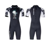 Gray 1,XL,Traje de Neopreno Shorty 1,5 mm para Niños y Niñas, Traje de Una Pieza de Manga Corta con Cremallera Trasera, Traje Térmico con Protección Solar UPF 50+ para Surf, Natación y Snorkel