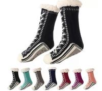 (Gray) 2025 NEW Ultra-thick Cashmere Slipper Home Socks,Slipper Socks With Non Slip Slipper