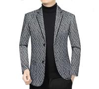 Gray All Match Blazers Elegant Lapel Slim Fit Suit Jacket Modern Business Casual Suit Coat for Men(XXL)