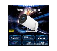 (Gray, British standard) HY300PRO 4K Android 13 Projector with WIFI6 & 5G, Portable Mini Home Theater Projector for Wireless Streaming
