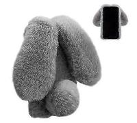 (Gray) Case for OnePlus Nord N100 Cute Plush Toys Bunny Furry Case Rabbit ...