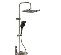 Gray Digital Display Shower Set Hot And Cold Piano Button With Atmosphere Light Bathroom Faucet Shower Head(Gun Gray B)