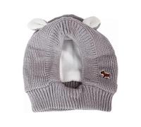 (gray) Dog Knitted Hats,Dog Snood Warm Dog Ears Cover Noise Protection for Anxiety Relief & Calming Pet