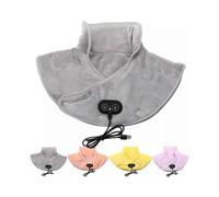 (Gray) Electric Heating Shoulder Pads USB Heated Wrap Neck Massager Electric Warm Cervical Shawl Relief Fatigue Thermal Compress Back