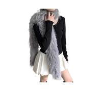 (Gray) Furry Plush Collar Scarf for Women Teens Thicken Warm Neck Wrap All Matching Shawl Cold Weather Casual Wear Collar Scarf White