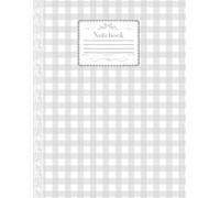 Gray/Grey Gingham Lace-Themed College-Ruled 8.5"x11" Notebook: Soft Coquette Cute Pastel Journal with Adorable Ribbon Design - Perfect for Essential Stationery, School Notes, Teens & Women <3