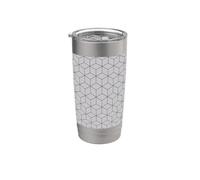 Gray Hexagons 3D Cubes Geometric Optical Illusion Pattern Vaso térmico de acero inoxidable de doble pared