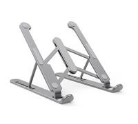 (Gray) HYwys 7-Level Adjustable Foldable Laptop Stand Holder for MacBook Pro/Air, Aluminum Alloy Ergonomic Cooling Riser Portable Desk Stand