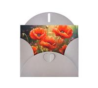 Gray JKIEGOQ Poppies in Bloom - Tarjeta de felicitación de 10 x 15 cm para Navidad, día de San Valentín, boda, tarjetas de invitación a fiestas