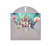 Gray JKIEGOQ - Tarjeta de felicitación con estampado de castillo clásico de 4 x 6 pulgadas para Navidad, día de San Valentín, boda, tarjetas de invitación de fiesta