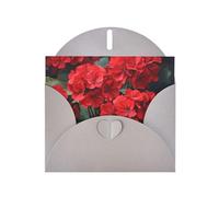 Gray JKIEGOQ - Tarjeta de felicitación con estampado de geranios rojos de 4 x 6 pulgadas para Navidad, día de San Valentín, boda, tarjetas de invitación de fiesta