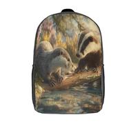 Gray Nutria. And Brown Badger Mochila Infantil Bolsa De Escolar Niña Niño Bolsas Mochilas Para Colegio Viaje Cámping 17inch